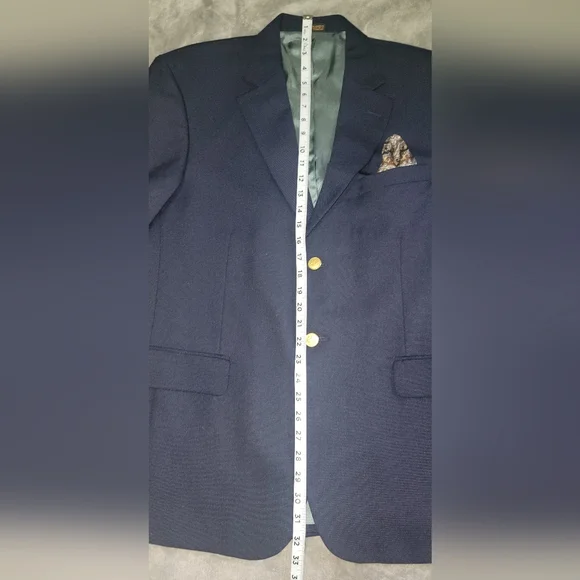 Stafford Mens Navy Blue Jacket Sport Blazer 2 Button Suit Jacket 42S - Picture 9 of 10